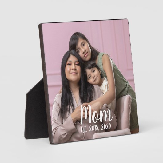 Mom Established Modern Script Photo Fotoplatte (Vorderseite)