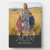 Mom Established Modern Script Photo  Fotoplatte (Vorderseite)