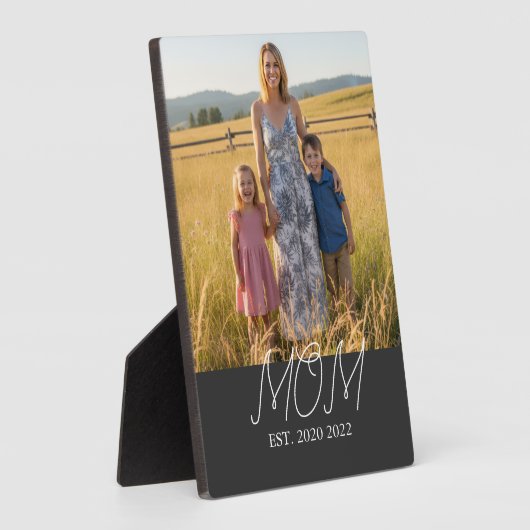Mom Established Modern Script Photo Fotoplatte (Seite)