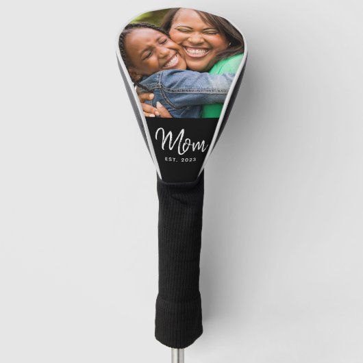 Mom Established Modern Script Photo Golf Head Cove Headcover (Vorderseite)