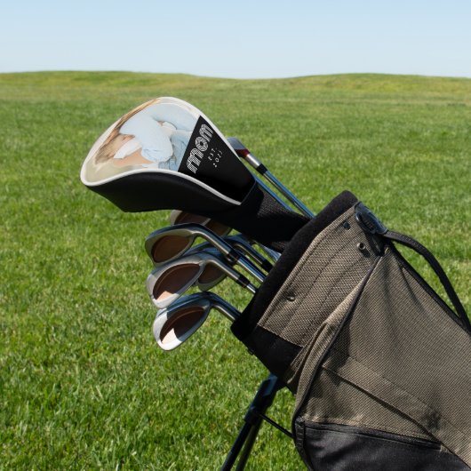 Mom Established Modern Script Photo  Golf Headcover (In SItu)