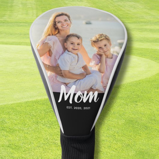 Mom Established Modern Script Photo Golf Headcover