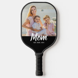 Mom Established Modern Script Photo Pickleball Schläger