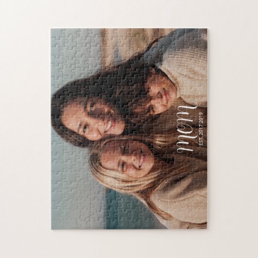 Mom Established Modern Script Photo Puzzle (Vertikal)
