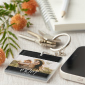 Mom Established Modern Script Photo Schlüsselanhänger (Vorderseite rechts)