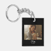 Mom Established Modern Script Photo Schlüsselanhänger (Vorderseite links)