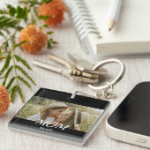 Mom Established Modern Script Photo  Schlüsselanhänger (Vorderseite rechts)