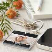 Mom Established Modern Script Photo Schlüsselanhänger (Vorderseite rechts)