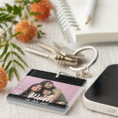 Mom Established Modern Script Photo Schlüsselanhänger (Vorderseite rechts)