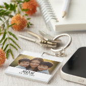 Mom Established Modern Script Photo Schlüsselanhänger (Vorderseite rechts)