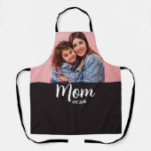 Mom Established Modern Script Photo Schürze (Vorderseite)
