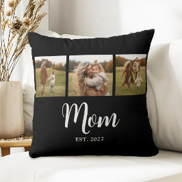 Mom Established Modern Simple Script Black 3 Photo Kissen