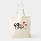 Mom Established Mothers Day Name Year Script Heart Tragetasche (Rückseite)