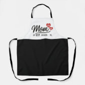 Mom Established Mothers Day Year Script Heart Schürze (Vorderseite)