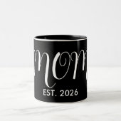 Mom Established New Mom Big Script Zweifarbige Tasse (Mittel)