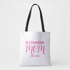 Mom Established New Mom Gift Black Custom Name Tasche