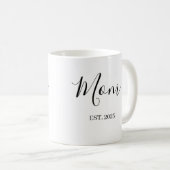 Mom Established New Mom Gift Minimalist Kaffeetasse (VorderseiteRechts)