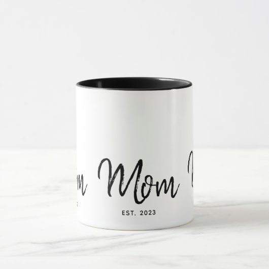 Mom Established New Mom Gift Two-Tone Coffee Mug Tasse (Zentrum)