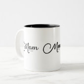 Mom Established New Mom Gift Two-Tone Coffee Mug Zweifarbige Tasse (Vorderseite Links)