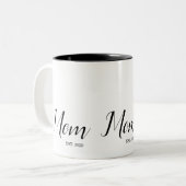 Mom Established New Mom Gift  Zweifarbige Tasse (Vorderseite Links)