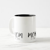 Mom Established New Mom Gift  Zweifarbige Tasse (Vorderseite Links)