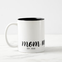 Mom Established New Mom Gift Zweifarbige Tasse