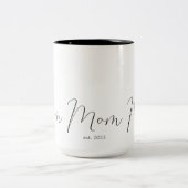 Mom Established New Mom Gift Zweifarbige Tasse (Mittel)