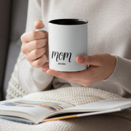 Mom Established New Mom Gift Zweifarbige Tasse