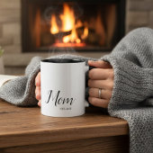 Mom Established New Mom Gift  Zweifarbige Tasse