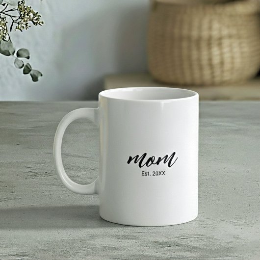 Mom Established New Mom Script Gift Kaffeetasse