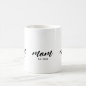 Mom Established New Mom Script Gift Kaffeetasse (Mittel)