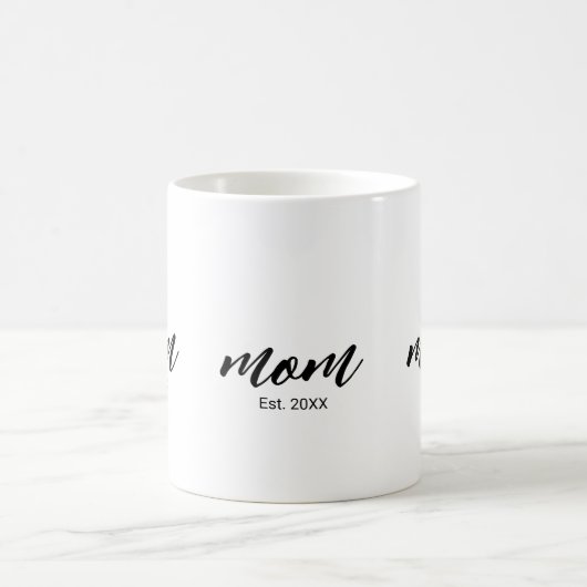 Mom Established New Mom Script Gift Kaffeetasse (Mittel)