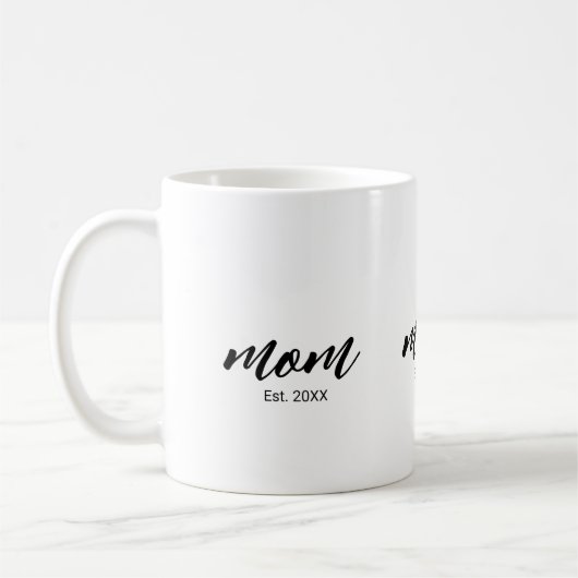 Mom Established New Mom Script Gift Kaffeetasse (Links)