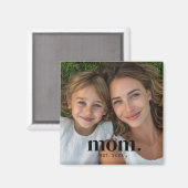 Mom Established Photo Gift  Magnet (Vorderseite/Rückseite)