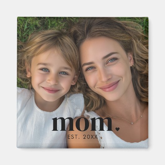 Mom Established Photo Gift  Magnet (Vorne)