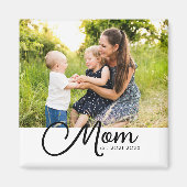 Mom Established Photo Gift Magnet (Vorne)