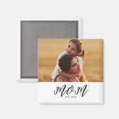 Mom Established Photo Gift Magnet (Vorderseite/Rückseite)