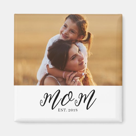 Mom Established Photo Gift Magnet (Vorne)