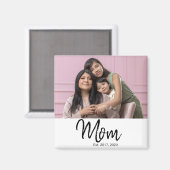 Mom Established Photo Gift Magnet (Vorderseite/Rückseite)