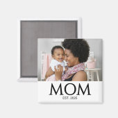 Mom Established Photo Gift Magnet (Vorderseite/Rückseite)