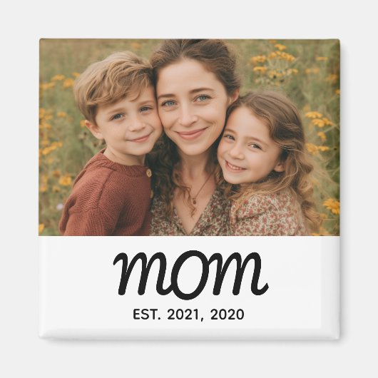 Mom Established Photo Gift Magnet (Vorne)