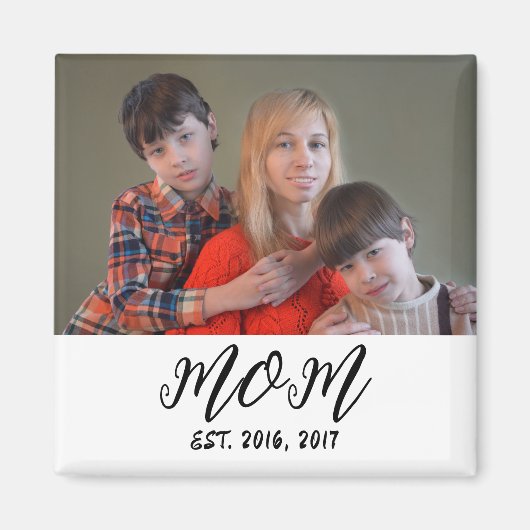 Mom Established Photo Gift Magnet (Vorne)