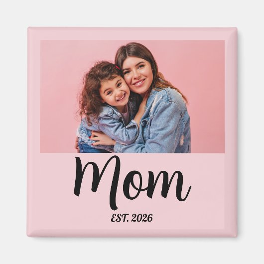 Mom Established Photo Gift Magnet (Vorne)