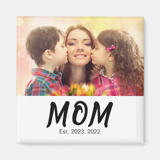 Mom Established Photo Gift Magnet (Vorne)