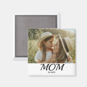 Mom Established Photo Gift  Magnet (Vorderseite/Rückseite)