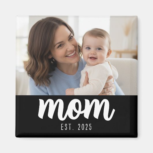 Mom Established Photo Gift Magnet (Vorne)