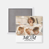 Mom Established Photo Gift Magnet (Vorderseite/Rückseite)