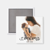 Mom Established Photo Gift Magnet (Vorderseite/Rückseite)