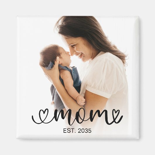 Mom Established Photo Gift Magnet (Vorne)