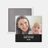 Mom Established Photo Gift Magnet (Vorderseite/Rückseite)